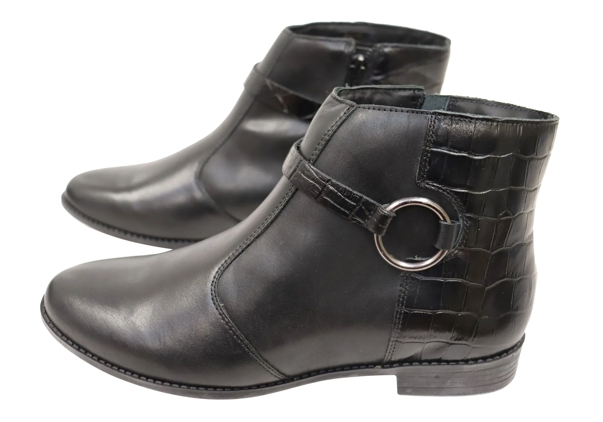 Via Paula Lin Womens Comfortable Brazilian Leather Ankle Boots