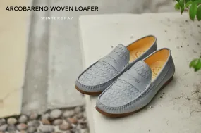 W823 Winter Gray Woven Penny Loafer