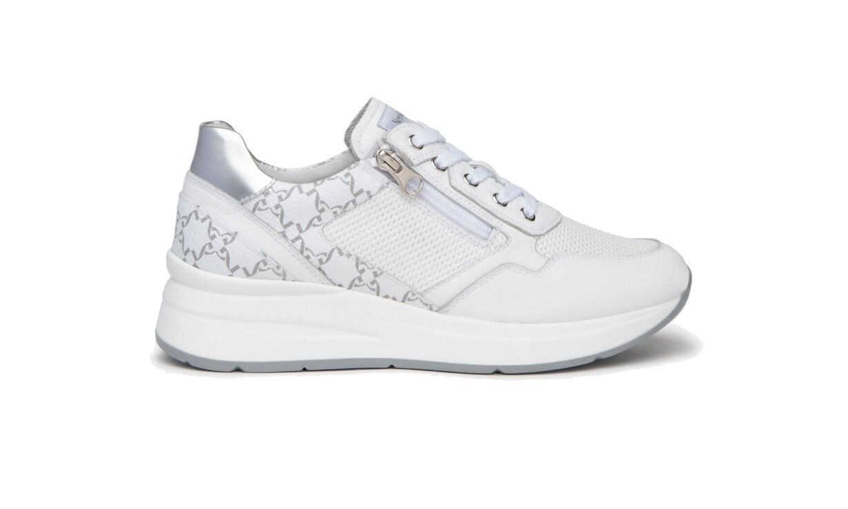 White leather zip sneakers - NEROGIARDINI women's collection - E409840D/707.