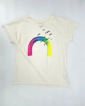 White T-Shirts with Rainbow Print