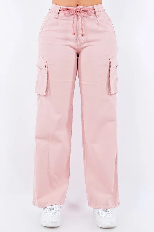 Wide Leg High Waist Drawstring Pants