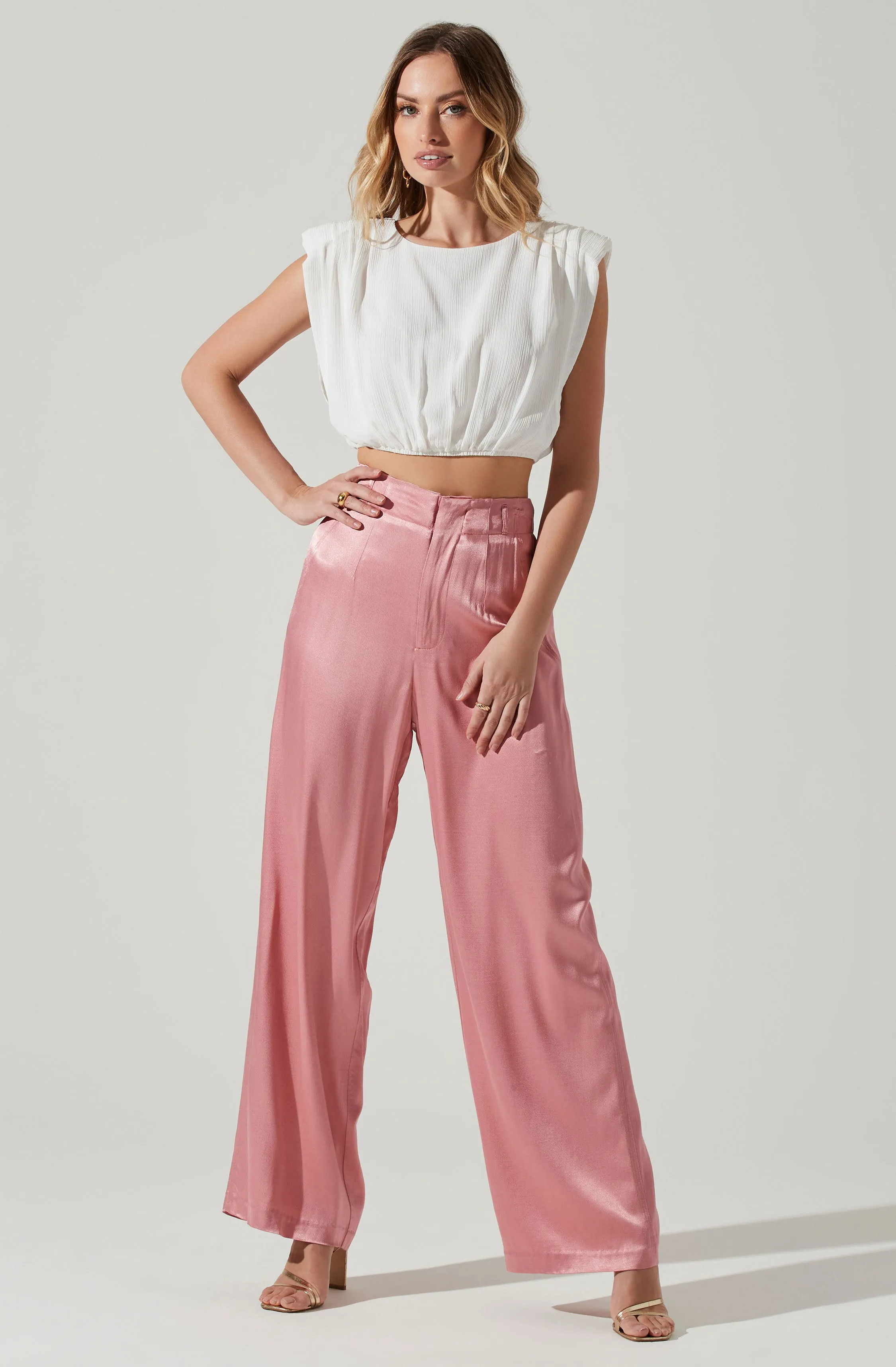 Wide Leg Satin Pants - Brigitta - Best Price.