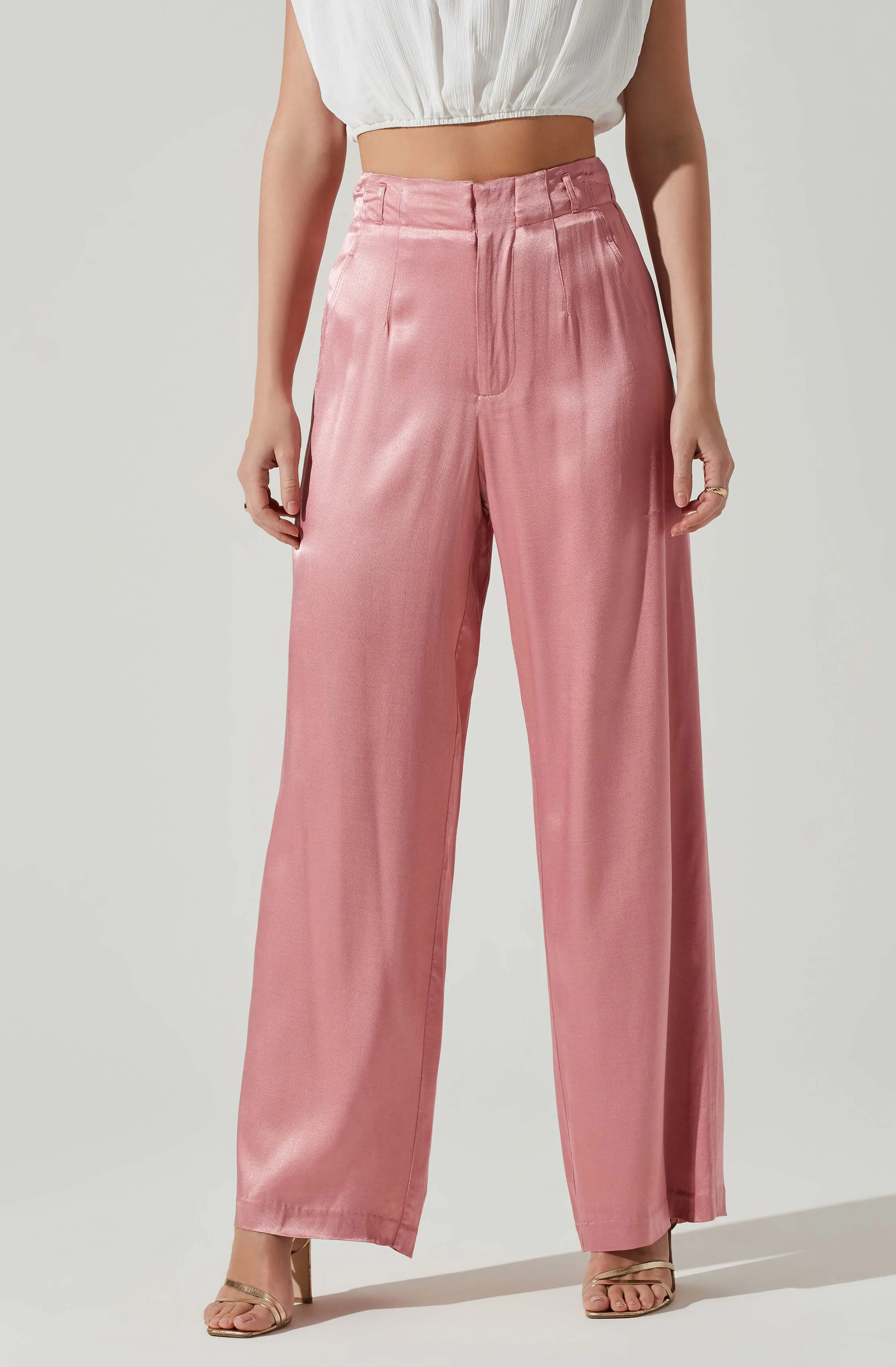 Wide Leg Satin Pants - Brigitta - Best Price.