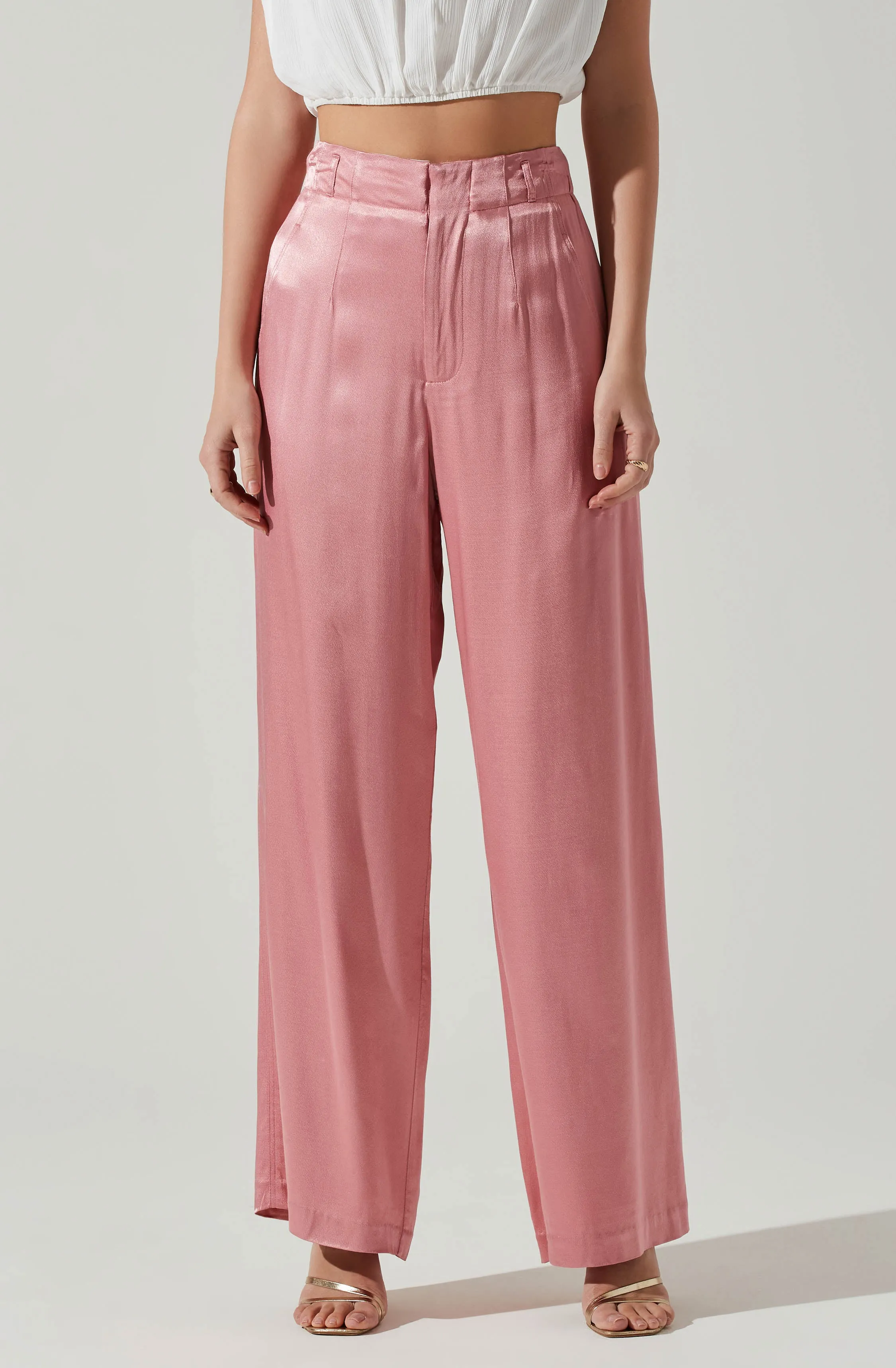 Wide Leg Satin Pants - Brigitta - Best Price.