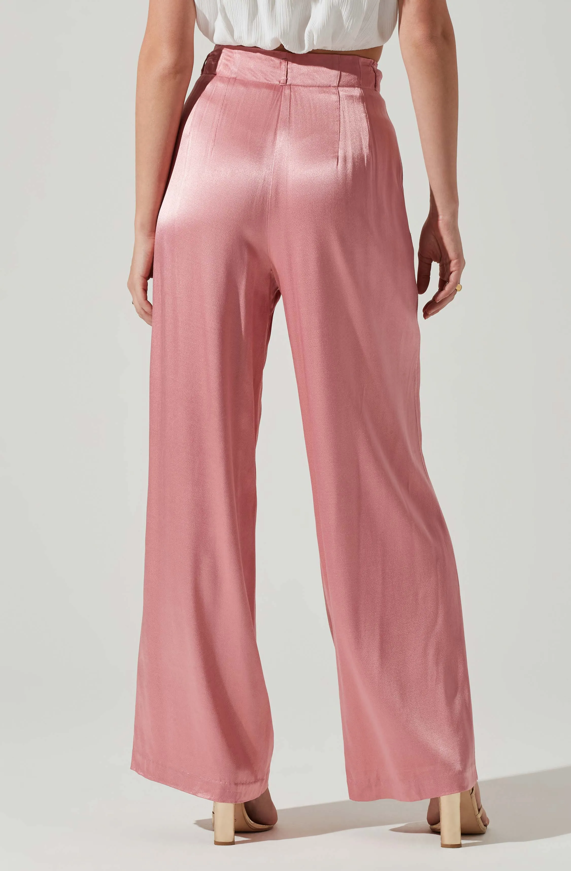 Wide Leg Satin Pants - Brigitta - Best Price.