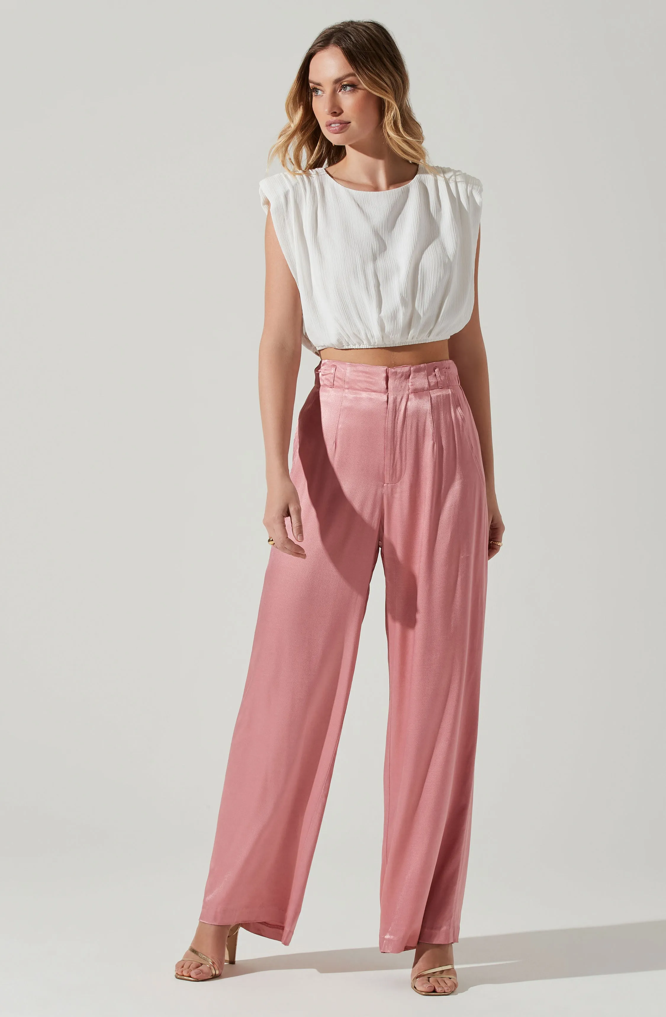 Wide Leg Satin Pants - Brigitta - Best Price.