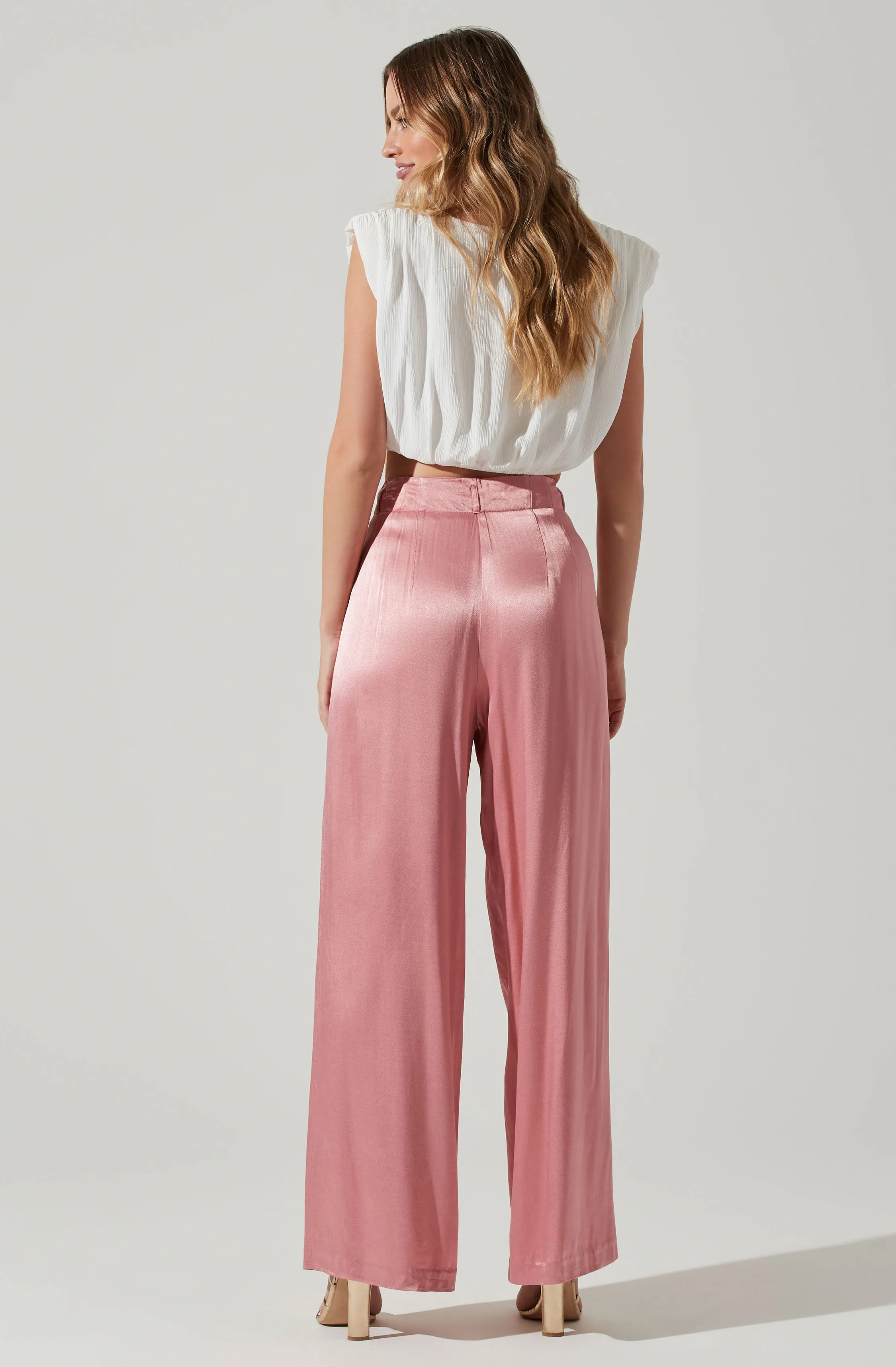 Wide Leg Satin Pants - Brigitta - Best Price.