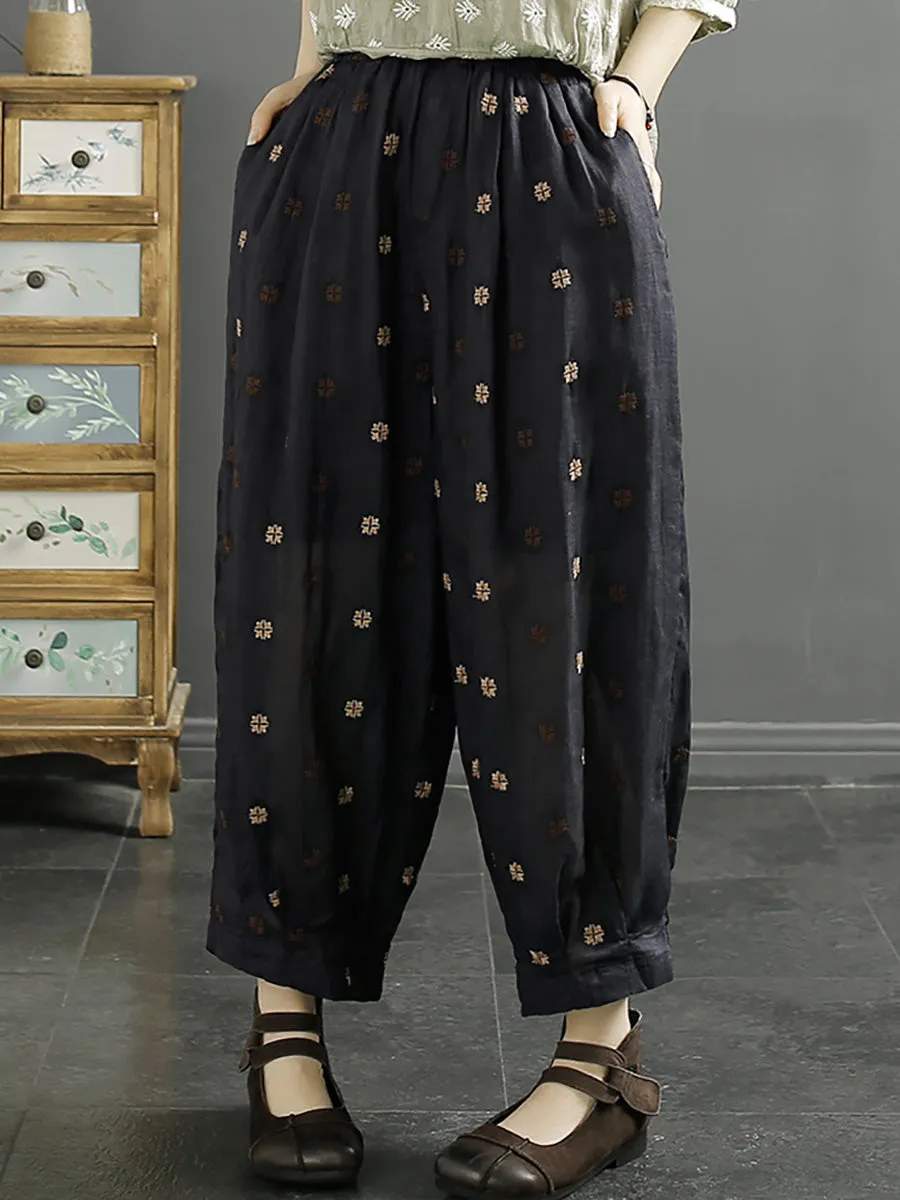 Women Floral Embroidered Harem Pants - KL1009