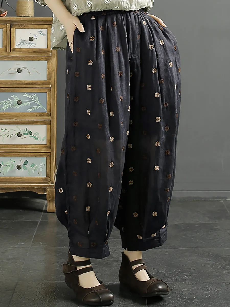 Women Floral Embroidered Harem Pants - KL1009