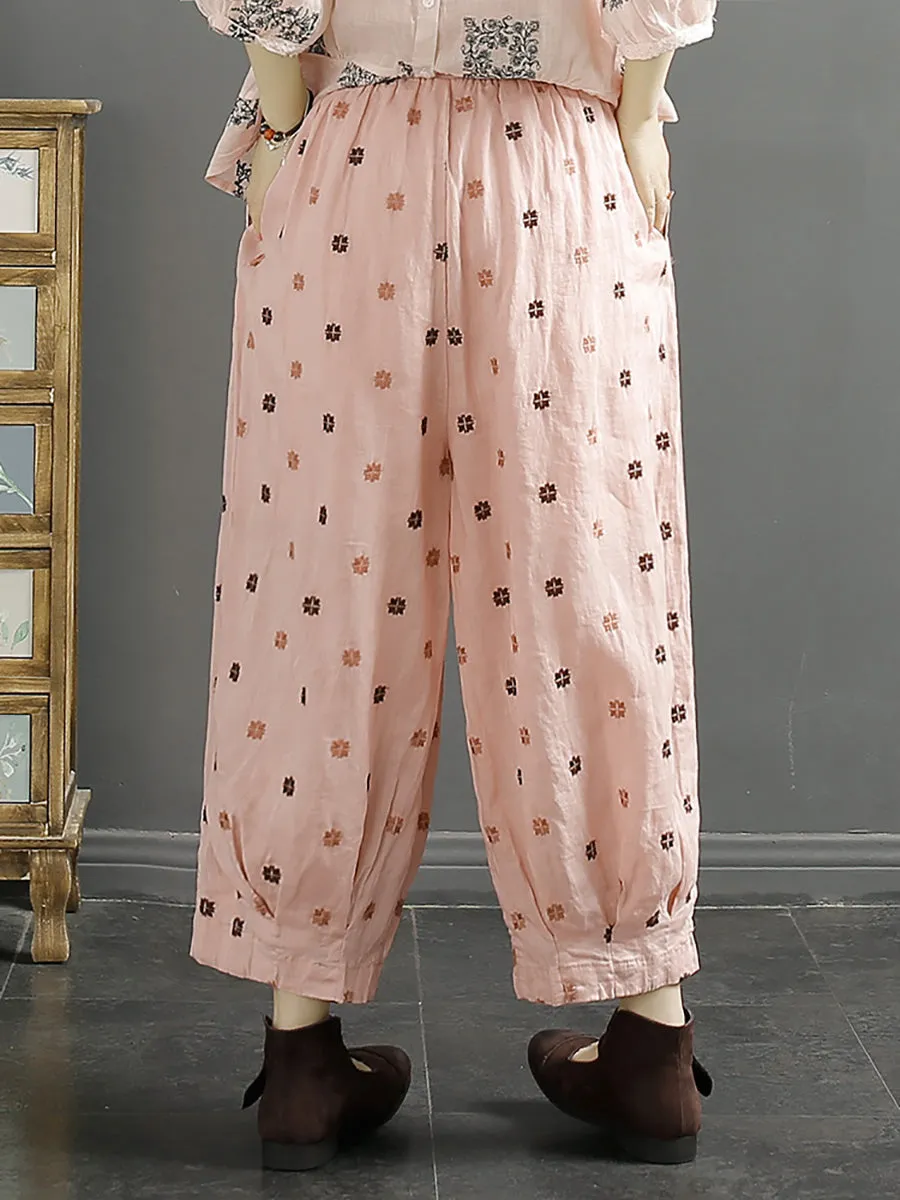 Women Floral Embroidered Harem Pants - KL1009