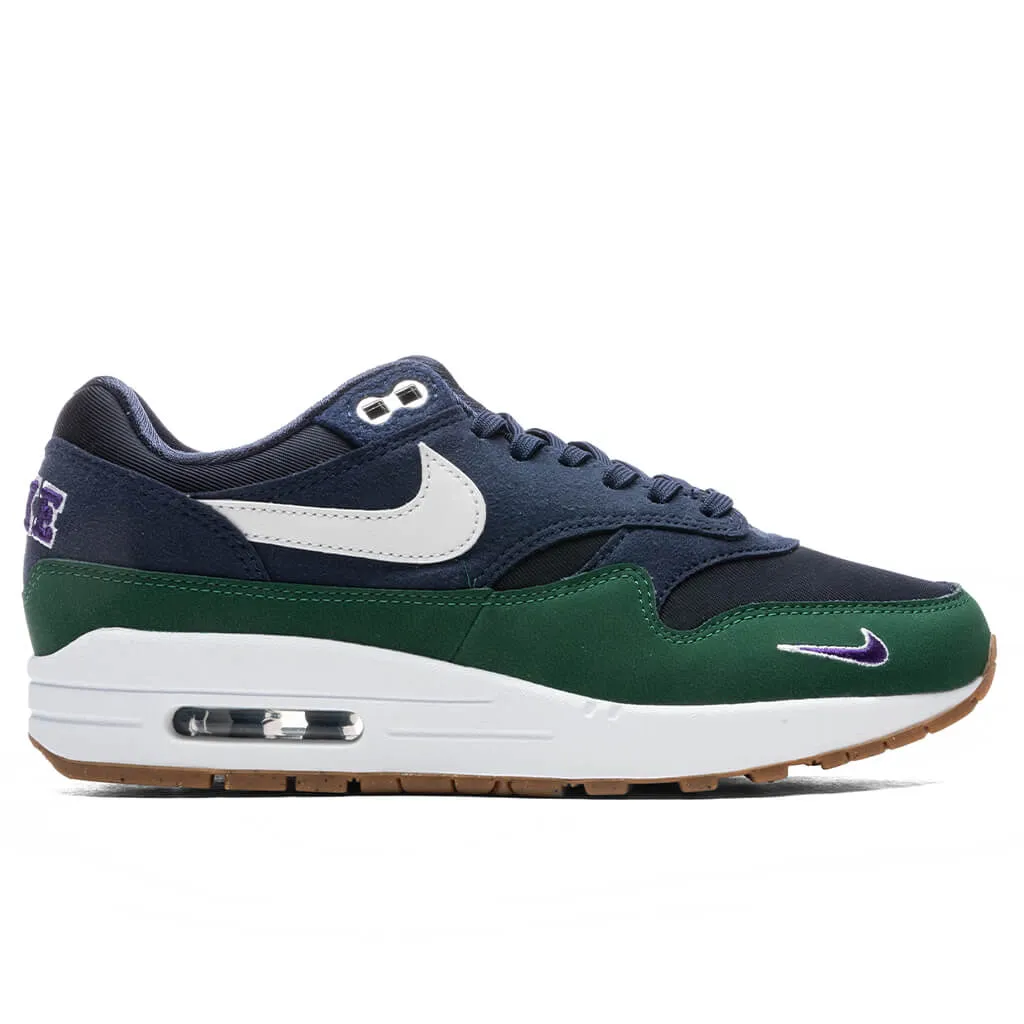 Women's Air Max 1 '87 - Obsidian/White/Midnight Navy: Women's Air Max 1 '87 sneakers in Obsidian, White, and Midnight Navy color