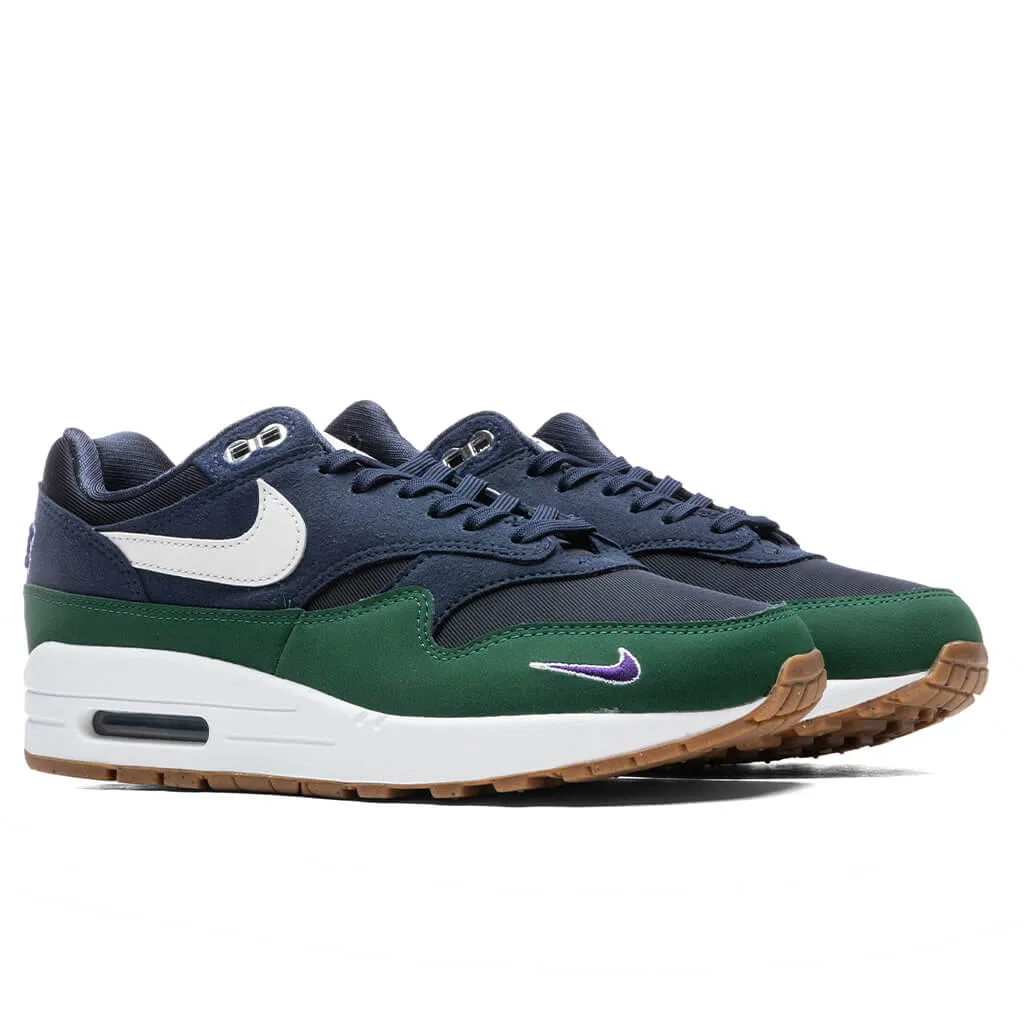 Women's Air Max 1 '87 - Obsidian/White/Midnight Navy: Women's Air Max 1 '87 sneakers in Obsidian, White, and Midnight Navy color