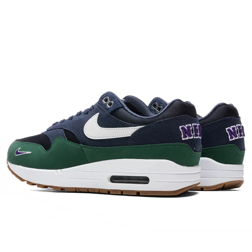 Women's Air Max 1 '87 - Obsidian/White/Midnight Navy: Women's Air Max 1 '87 sneakers in Obsidian, White, and Midnight Navy color