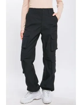 Women's cargo pants, button closure, multiple pockets