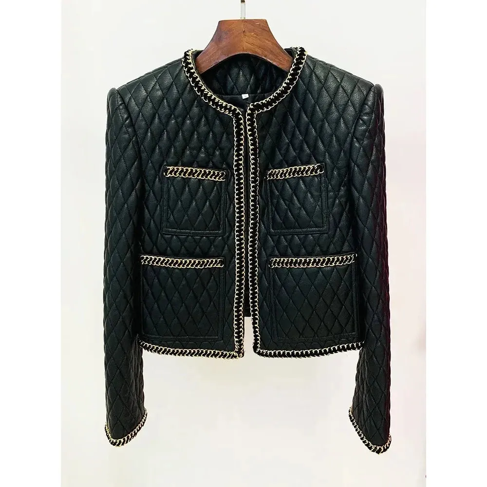 Women's Streetwear Fashion Chain Edge Jacket