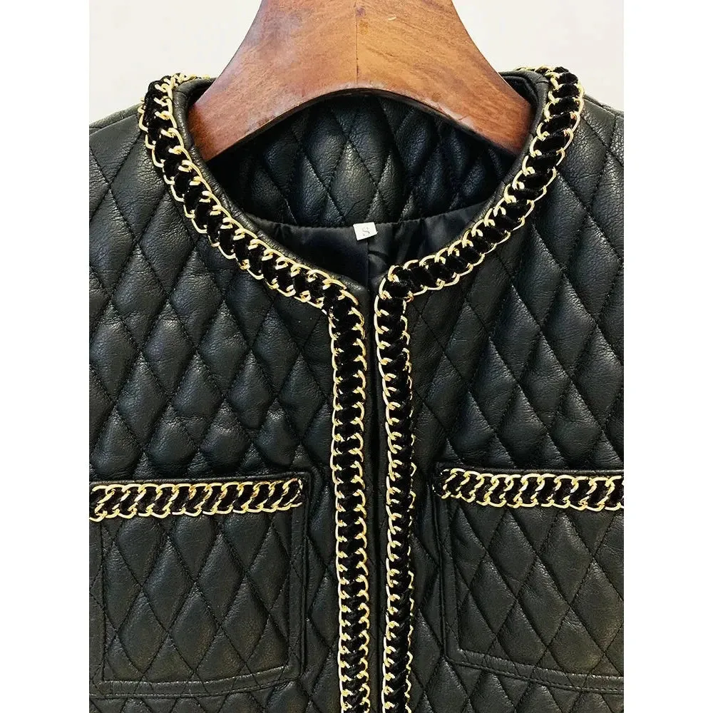 Women's Streetwear Fashion Chain Edge Jacket