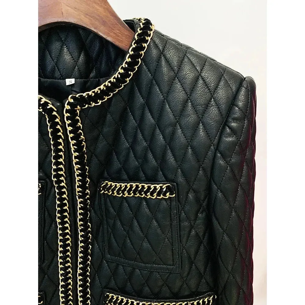 Women's Streetwear Fashion Chain Edge Jacket