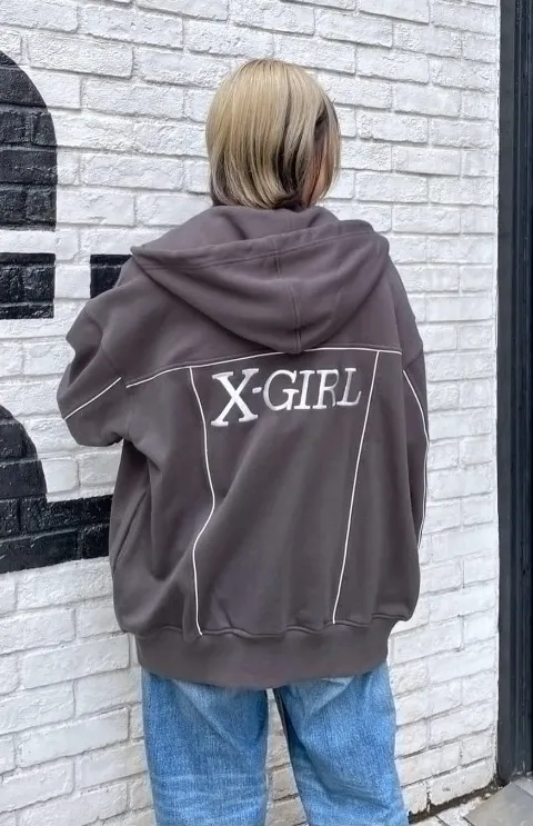 X-girl | Long Sleeve Sweatshirt | Street Style | Plain Logo