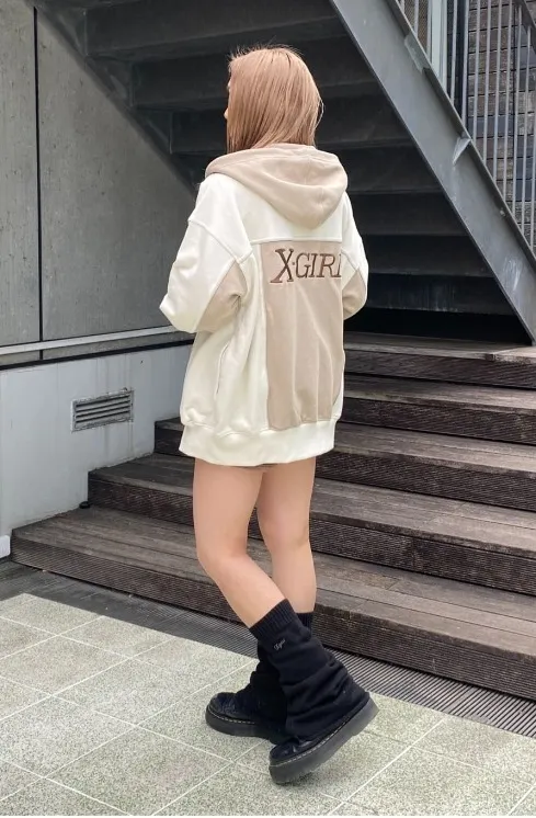 X-girl | Long Sleeve Sweatshirt | Street Style | Plain Logo