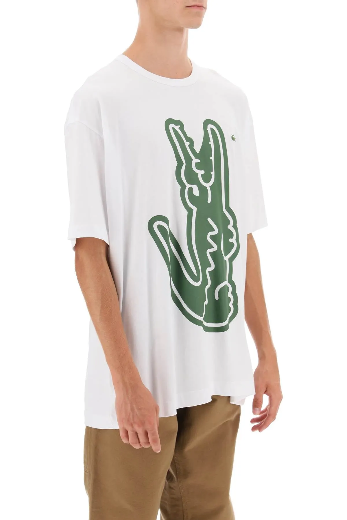 X Lacoste Crocodile Print T Shirt