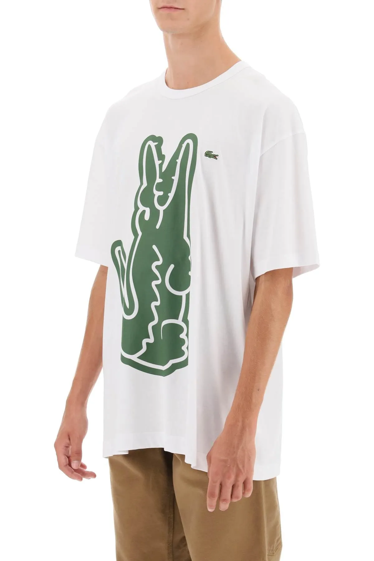 X Lacoste Crocodile Print T Shirt