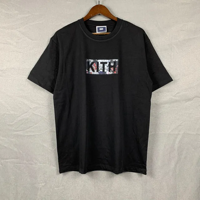 Xituodai Kith Box Logo T-shirt Casual Men Women 1:1 Best Quality Kith T Shirt Floral Print 2021 Summer Daily Men Tops