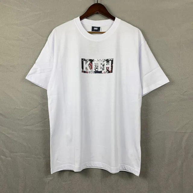 Xituodai Kith Box Logo T-shirt Casual Men Women 1:1 Best Quality Kith T Shirt Floral Print 2021 Summer Daily Men Tops