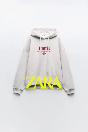 ZARA | Plain Logo Hoodies & Sweatshirts for Unisex Street Style