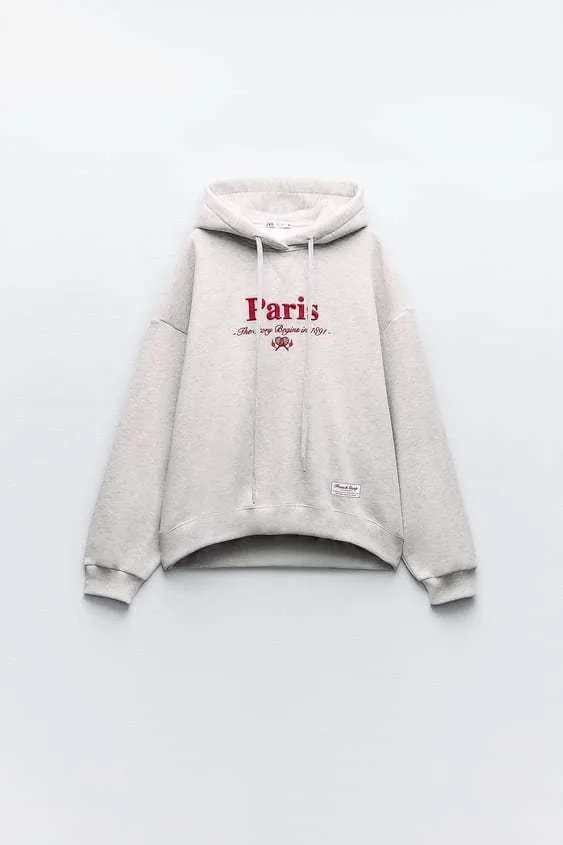 ZARA | Plain Logo Hoodies & Sweatshirts for Unisex Street Style