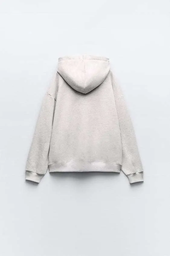 ZARA | Plain Logo Hoodies & Sweatshirts for Unisex Street Style