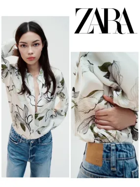 ZARA Printed Satin Shirt