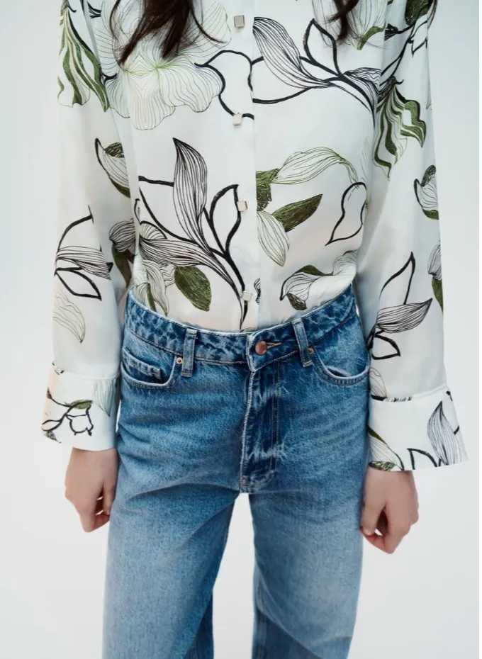 ZARA Printed Satin Shirt