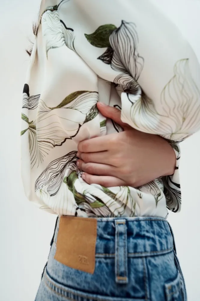 ZARA Printed Satin Shirt