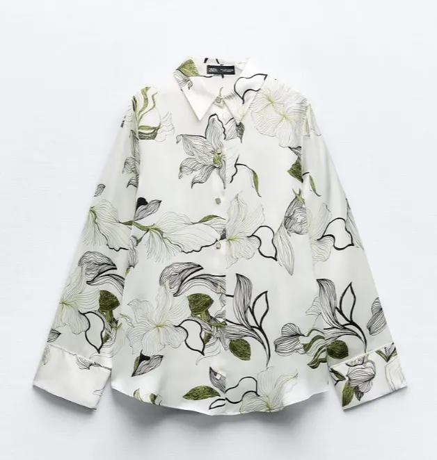 ZARA Printed Satin Shirt