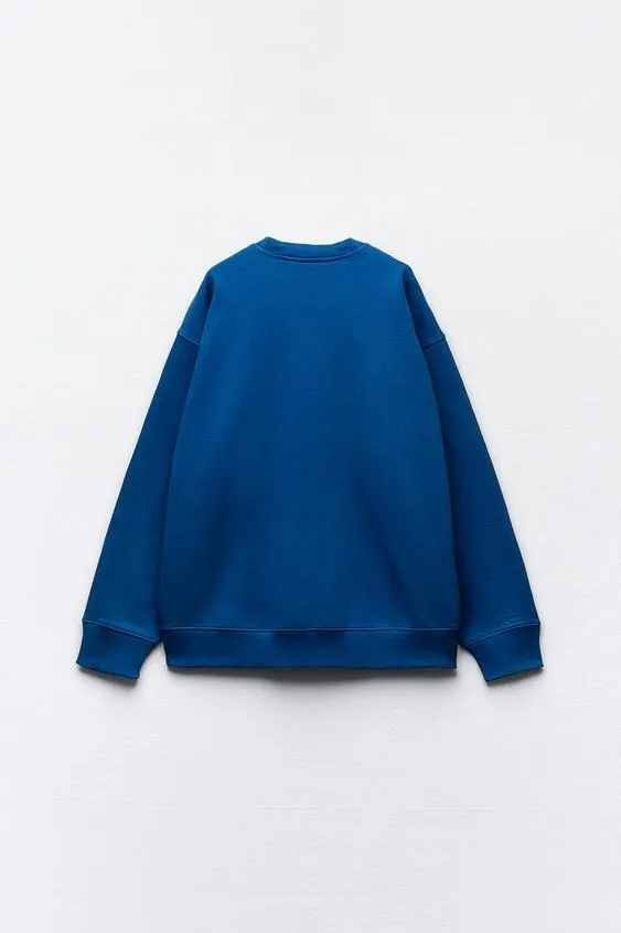 ZARA U-Neck Long Sleeves Plain Hoodies & Sweatshirts