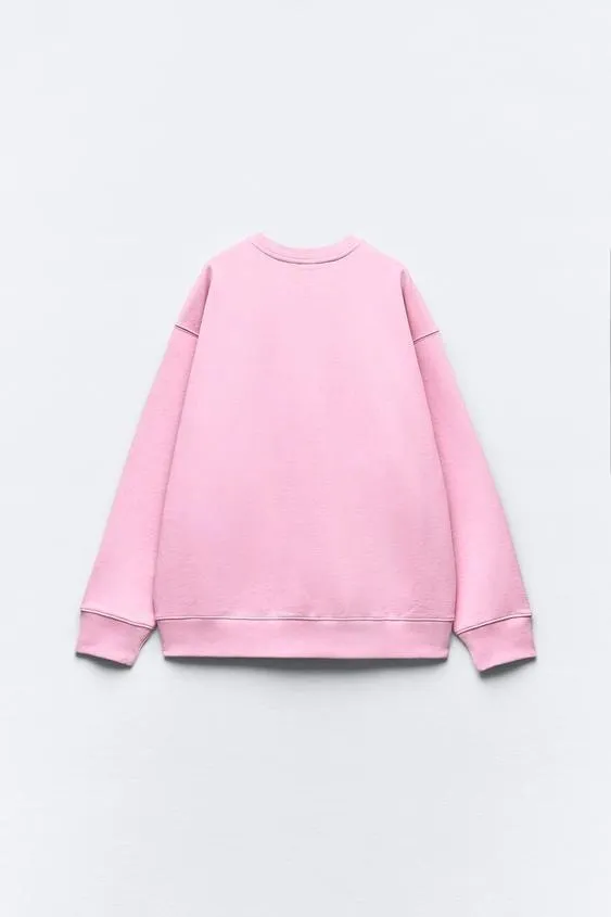 ZARA U-Neck Long Sleeves Plain Hoodies & Sweatshirts